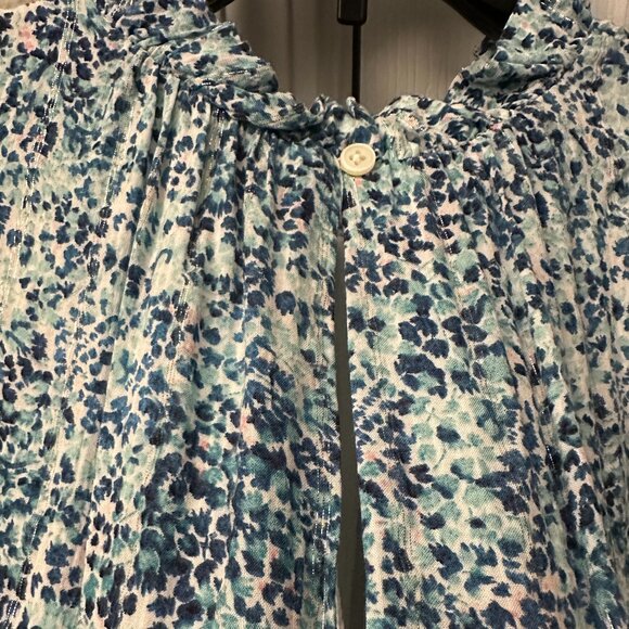 LOFT Shimmer Floral Ruffle Shell - Picture 5 of 6